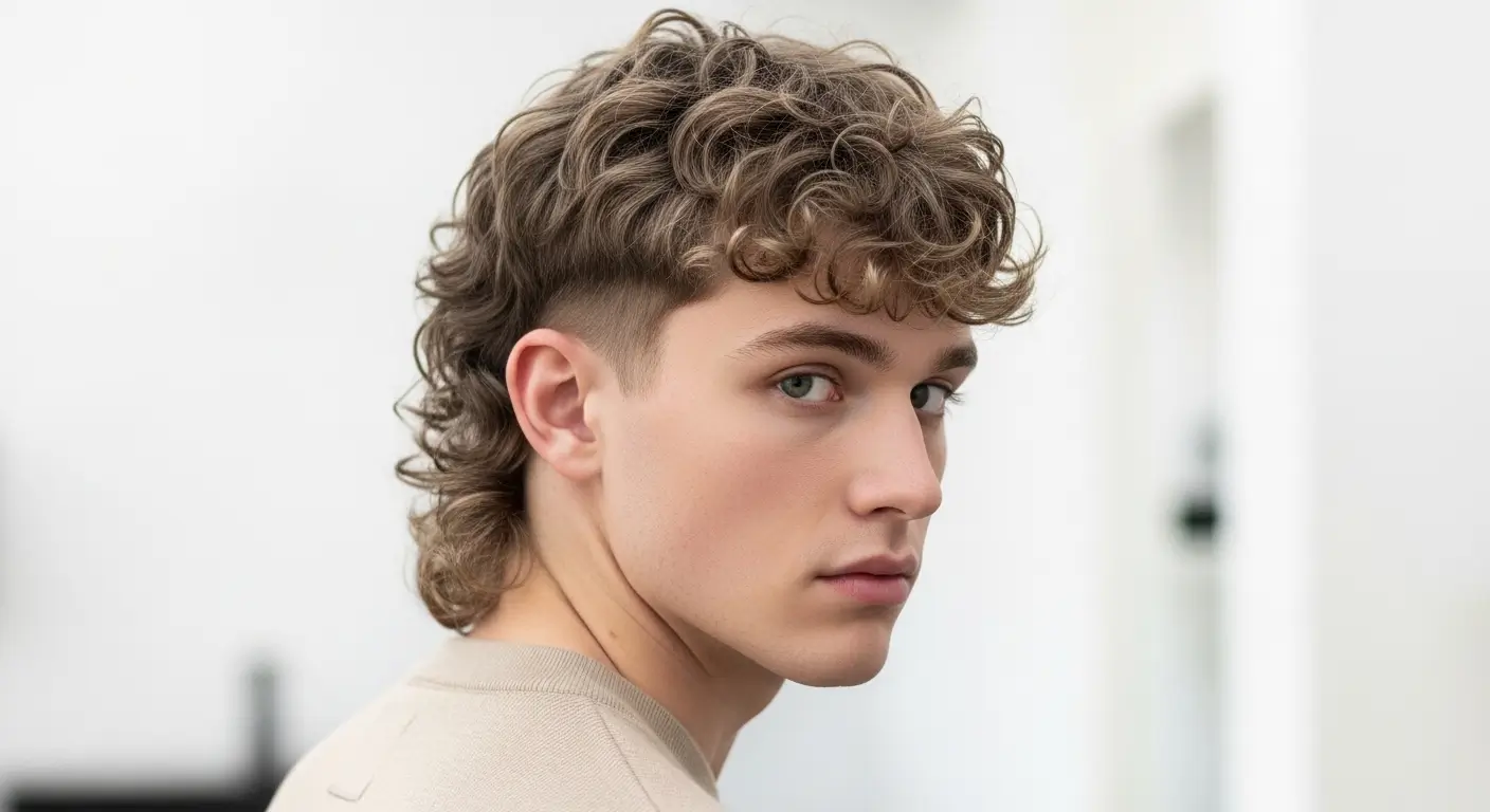 Curly Hair Mullet Male
