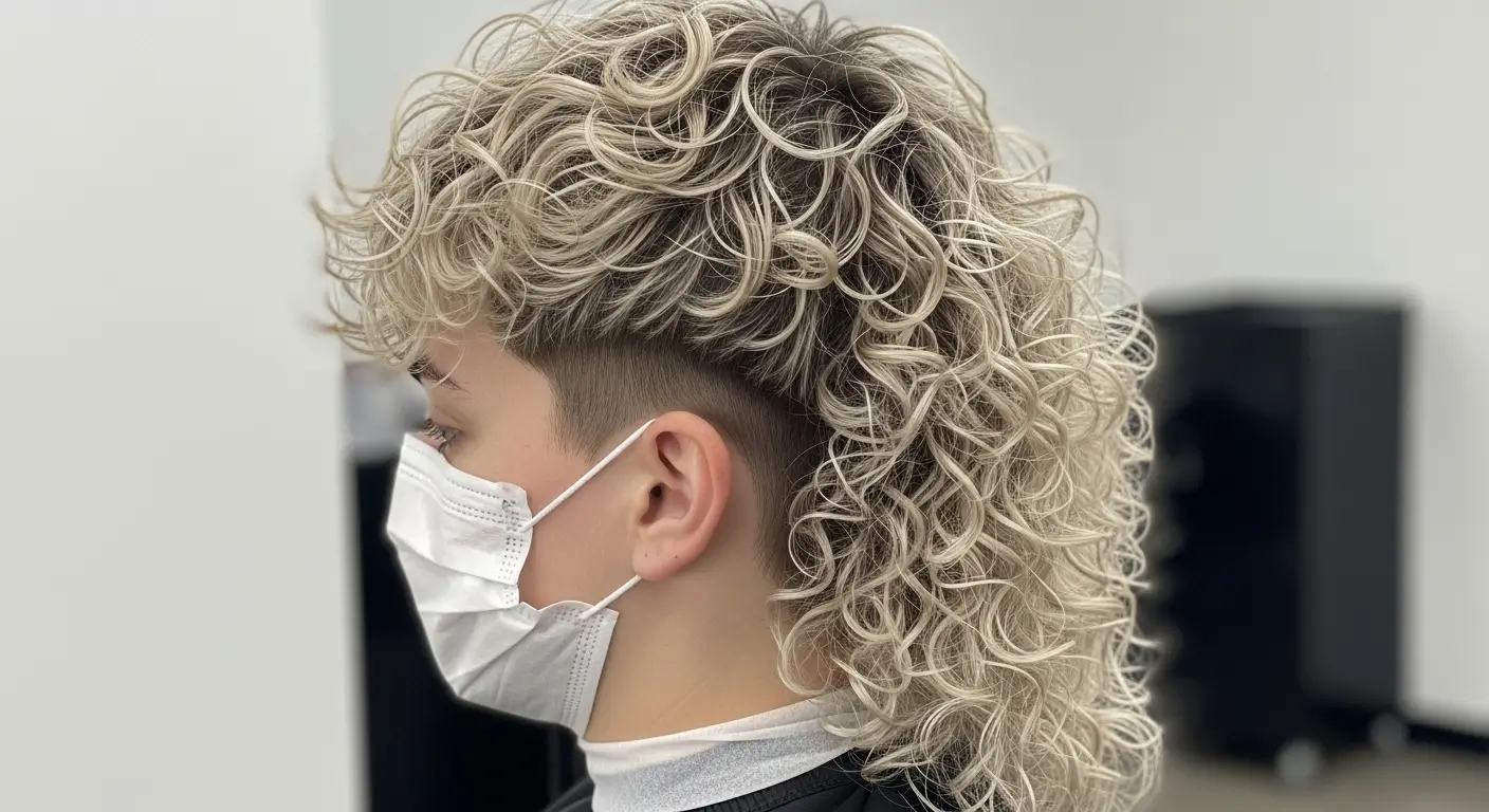 Curly Modern Mullet Haircut