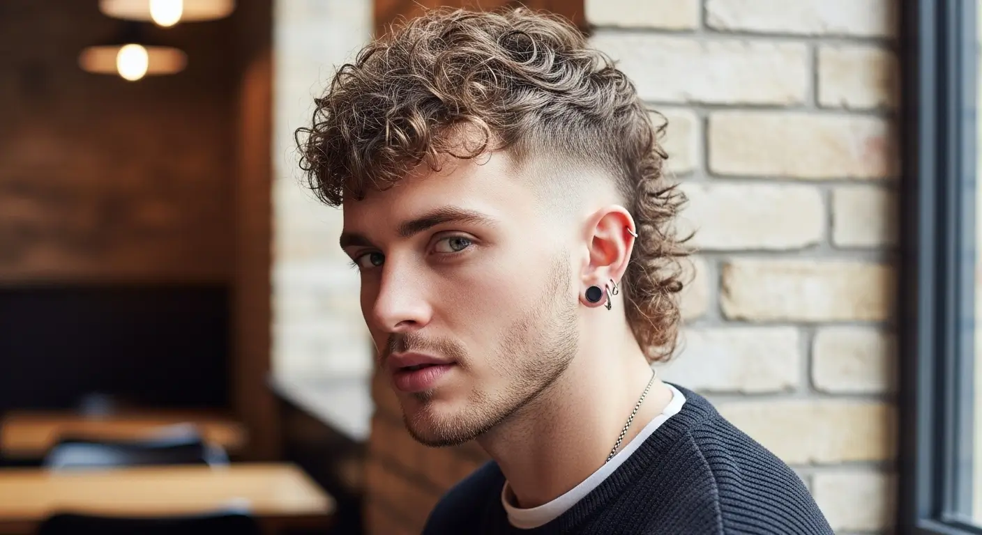 Curly Modern Mullet Men