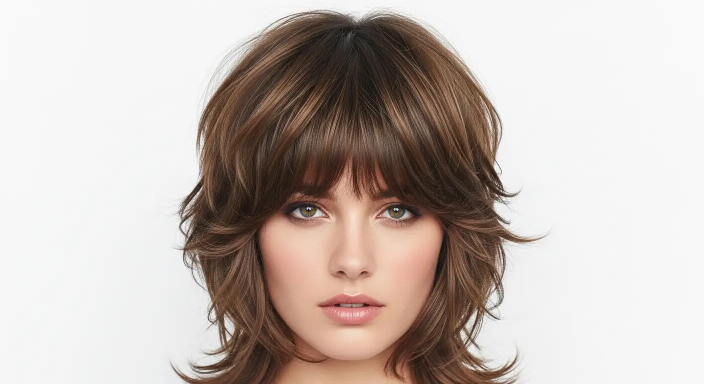  Feminine Modern Mullet with Bangs