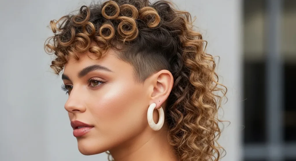 Modern Curly Mullet Woman