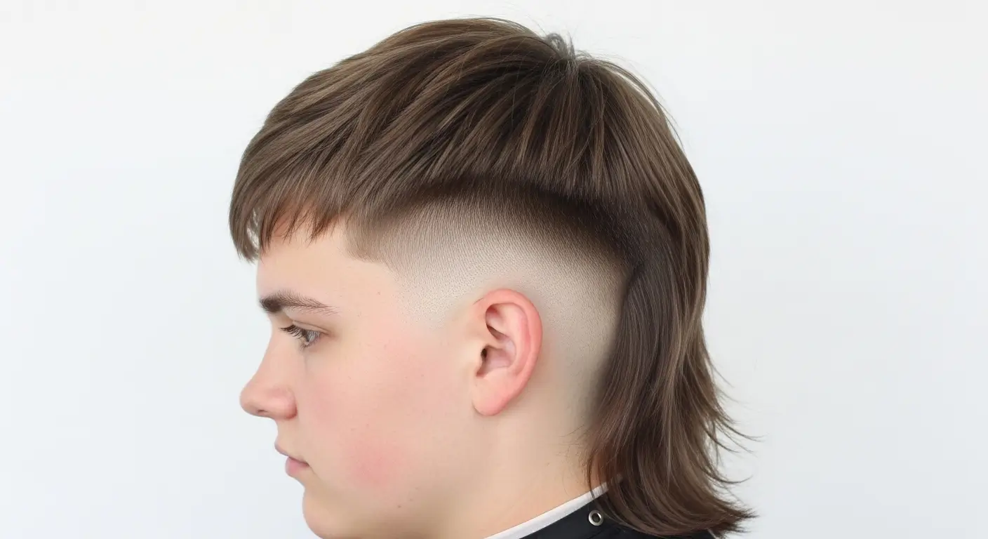 Modern Mullet Fade Straight Hair