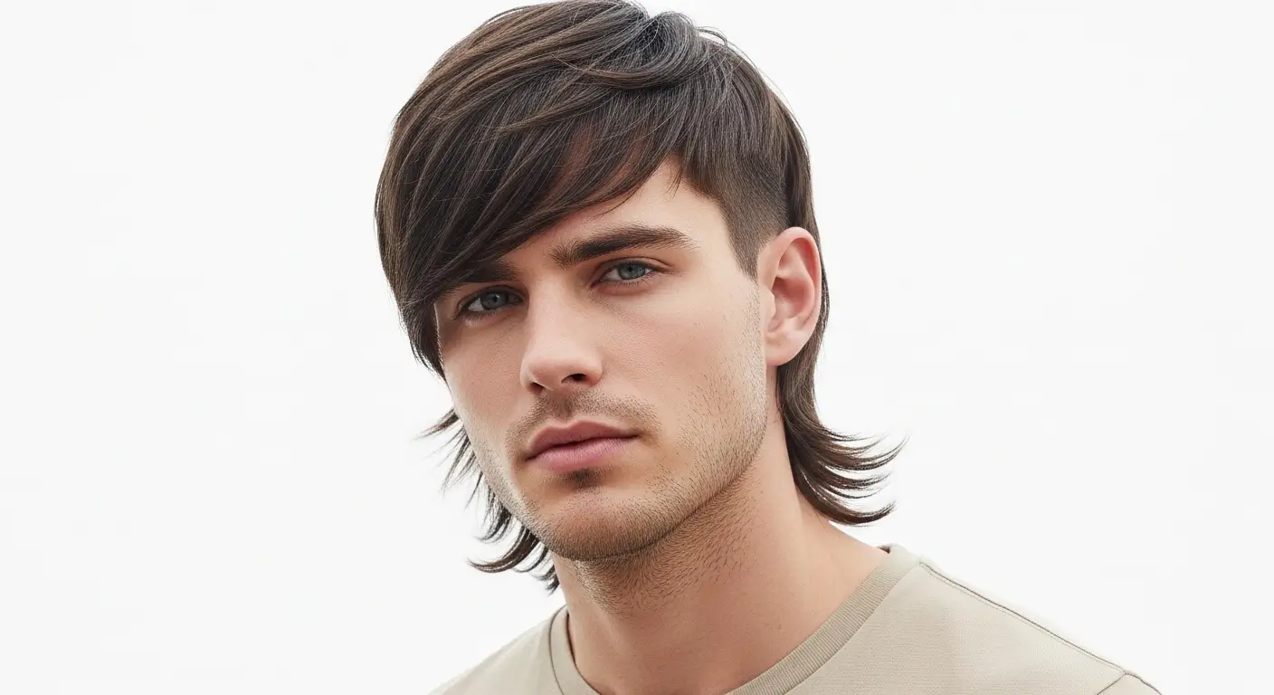 Shaggy Mullet Male Straight Hair