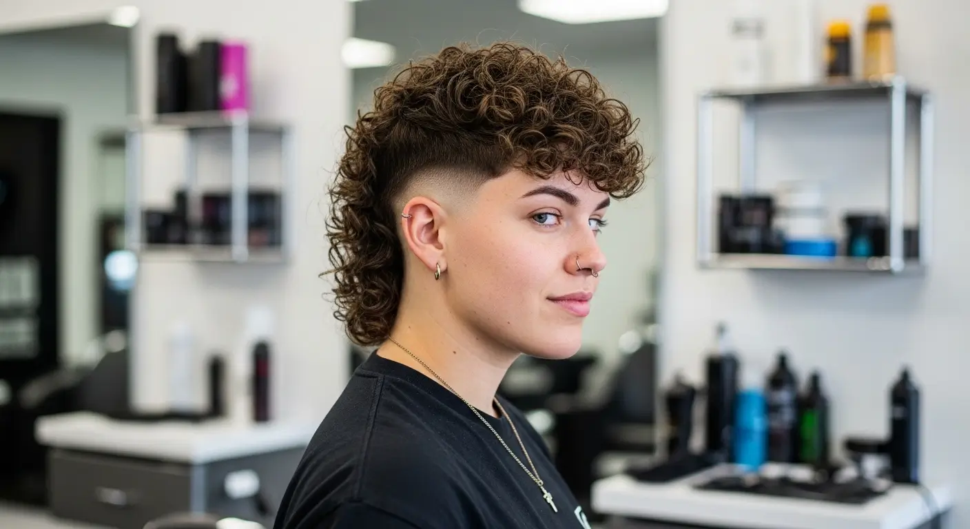 Curly Hair Mullet Fade