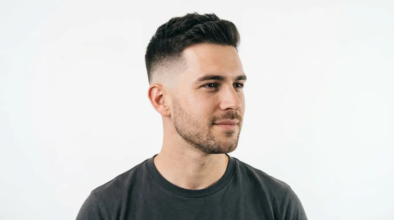 Low Fade With Light Stubble