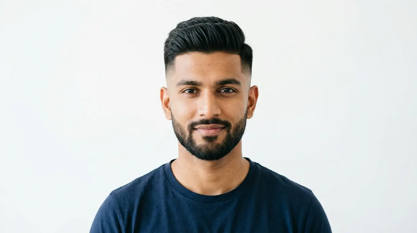 Mid Fade With Short Beard