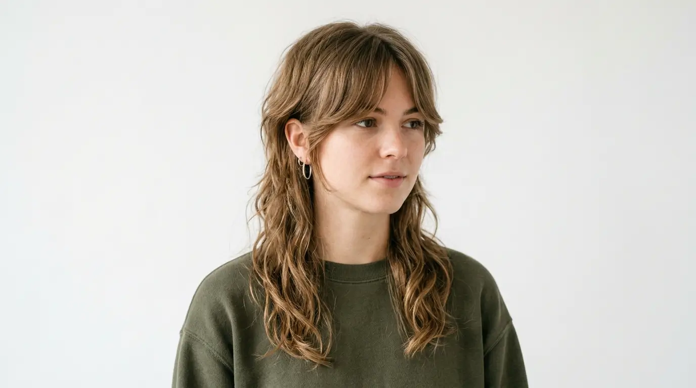 Mullet with Curtain Bangs