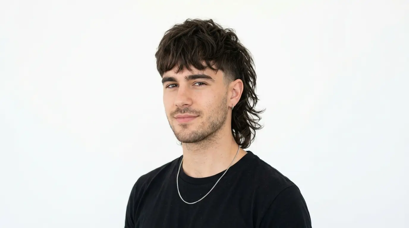 modern mullet with fringe