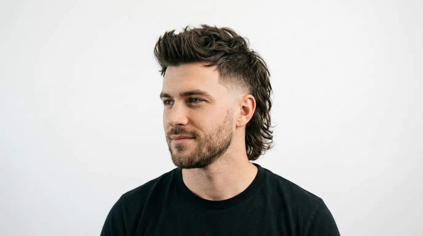 Low Fade Modern Mullet Men Style