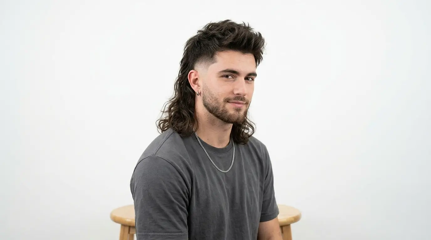 The Burst Fade Mullet Haircut