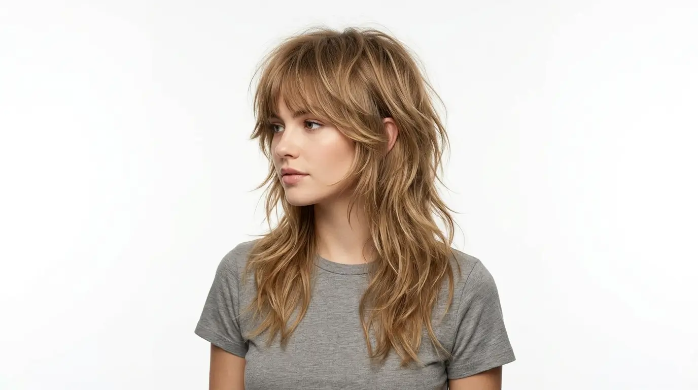 The Long Wolf Cut Mullet Hybrid